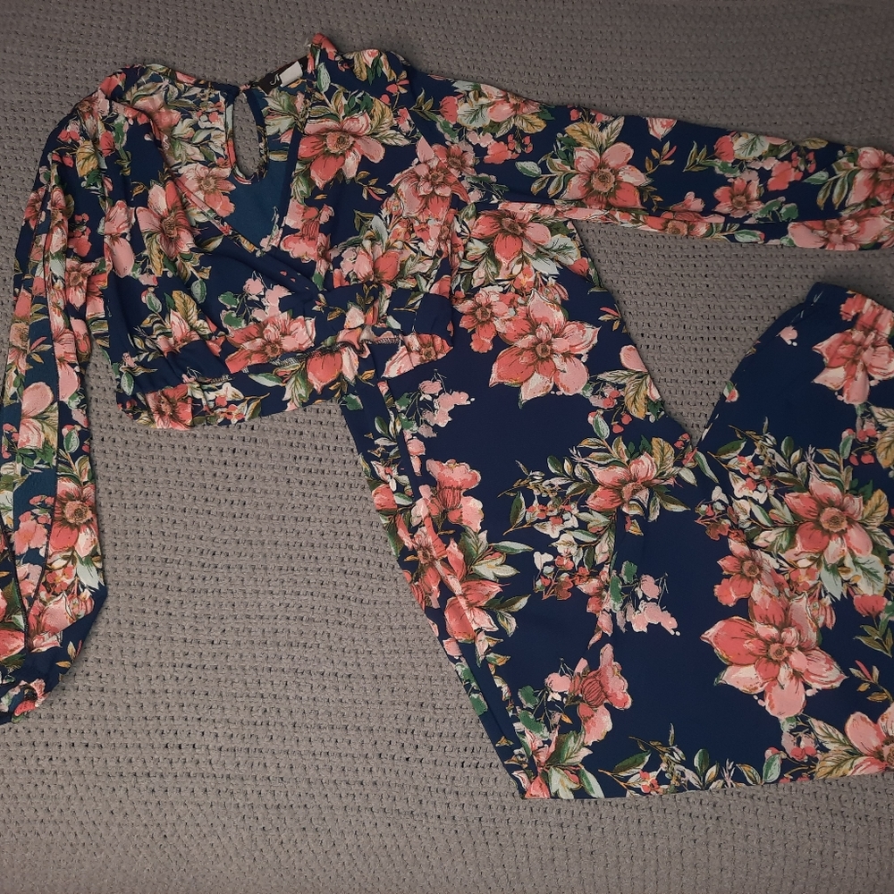 2 Piece Crop Top High Waisted Set